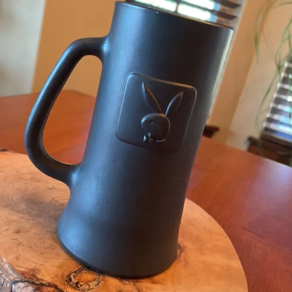 Playboy Embossed Charcoal Frosted Stein
